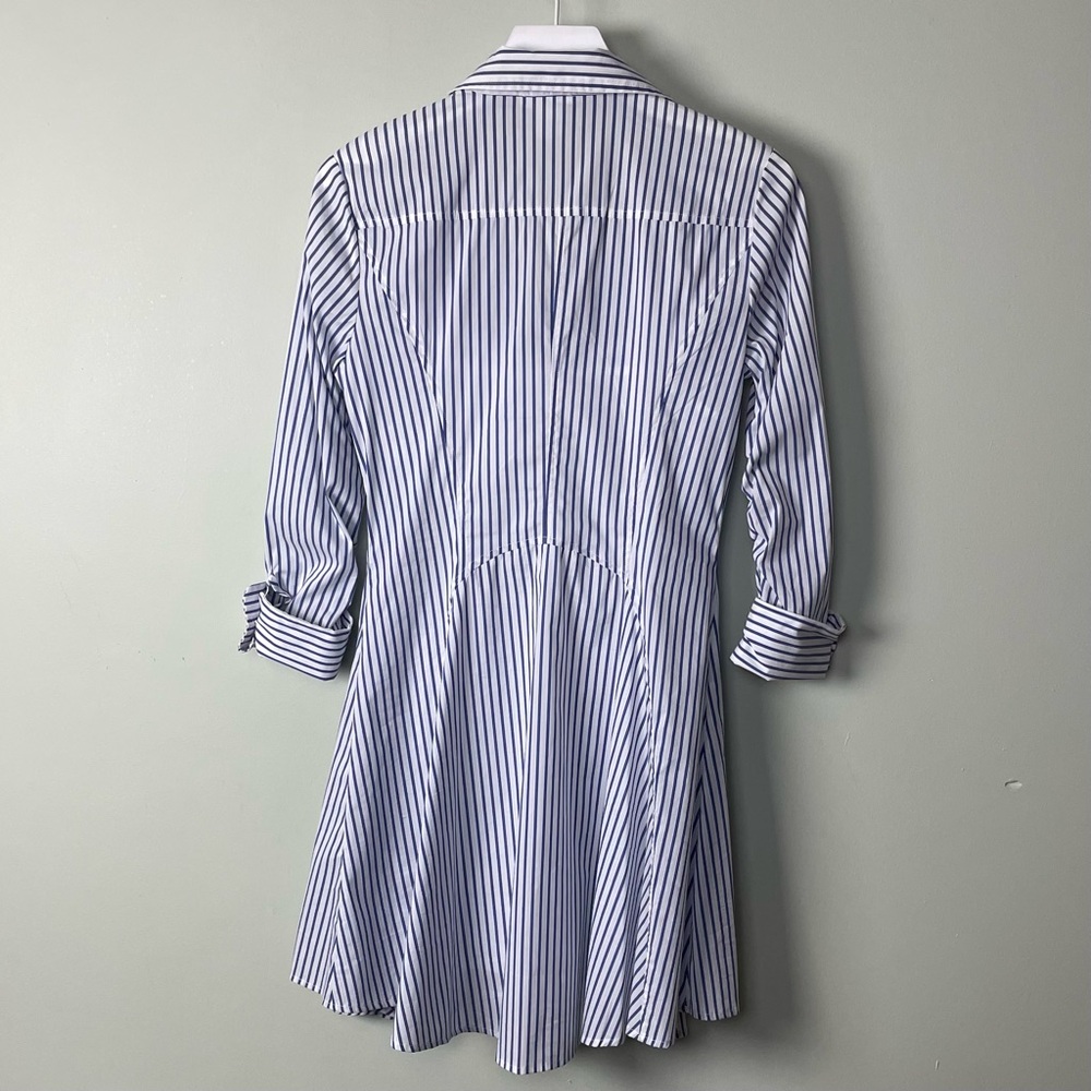🆕 Blue & White Striped Shirt Dress with Liner / Size 6 - Picture 4 of 9